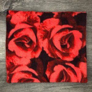 Red roses rose flowers gaiter neck warmer fleece Scarf Tube Earmuff Gator cowl
